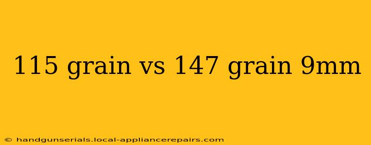 115 grain vs 147 grain 9mm