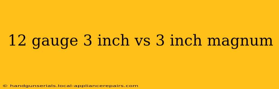 12 gauge 3 inch vs 3 inch magnum