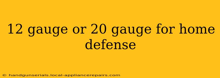 12 gauge or 20 gauge for home defense