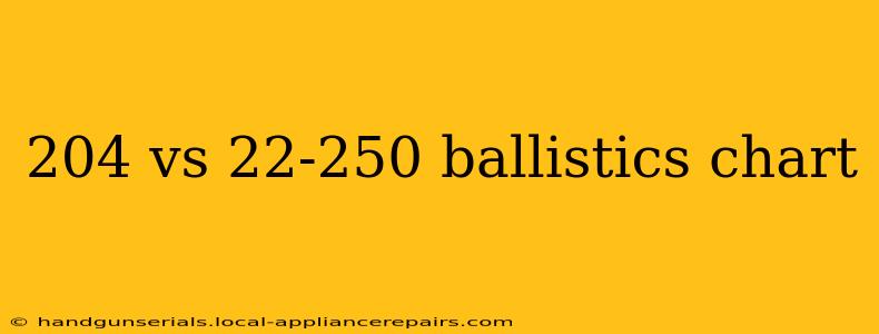 204 vs 22-250 ballistics chart