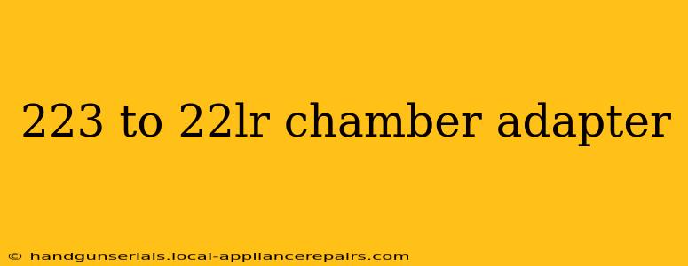 223 to 22lr chamber adapter