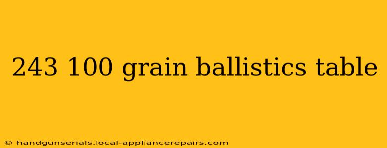 243 100 grain ballistics table