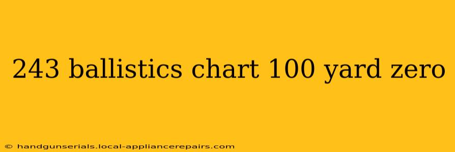 243 ballistics chart 100 yard zero