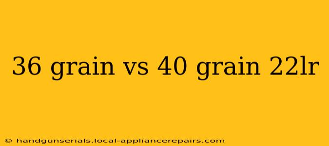 36 grain vs 40 grain 22lr