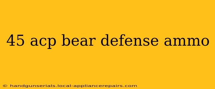 45 acp bear defense ammo