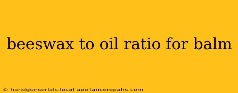 beeswax to oil ratio for balm