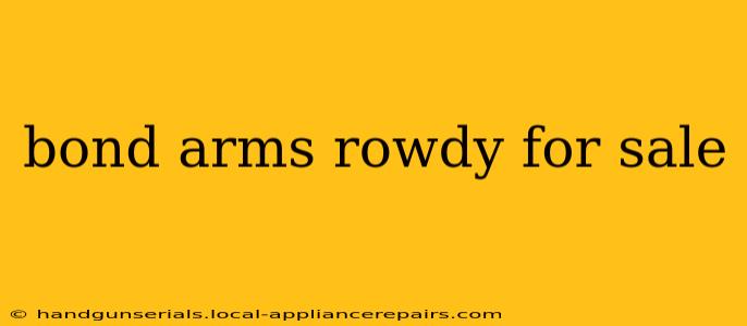 bond arms rowdy for sale