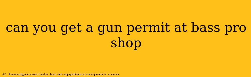 can you get a gun permit at bass pro shop