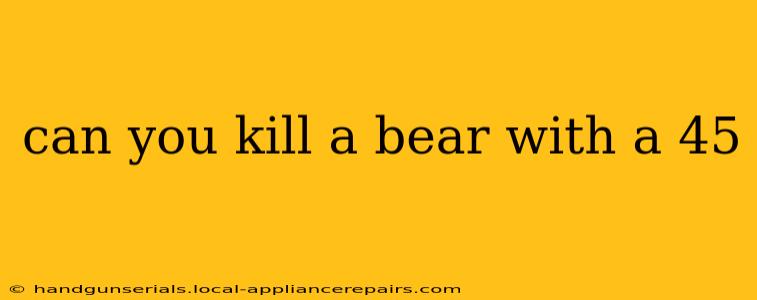 can you kill a bear with a 45