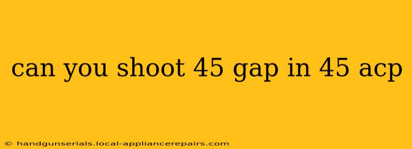 can you shoot 45 gap in 45 acp