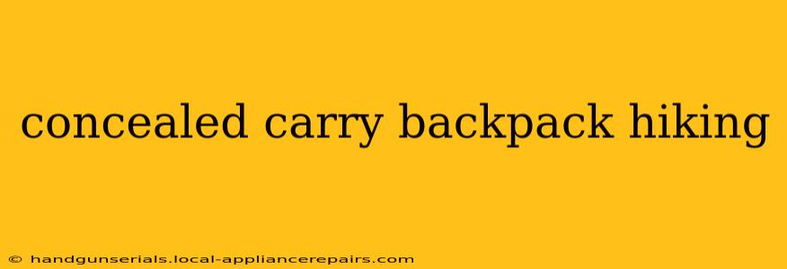 concealed carry backpack hiking