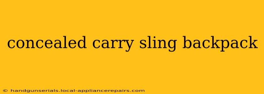 concealed carry sling backpack