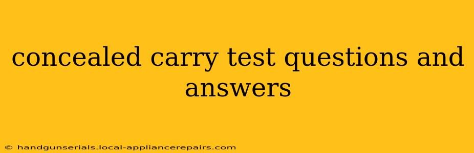 concealed carry test questions and answers