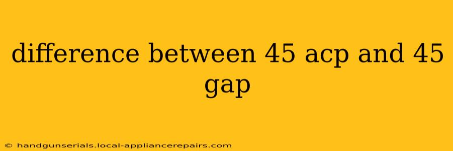 difference between 45 acp and 45 gap