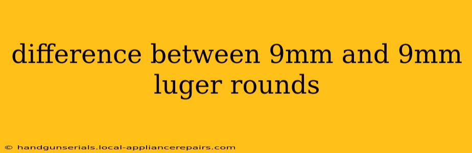 difference between 9mm and 9mm luger rounds