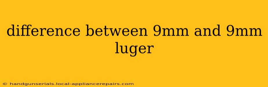 difference between 9mm and 9mm luger