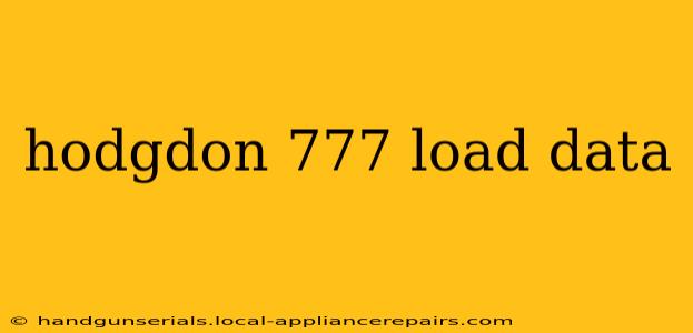 hodgdon 777 load data