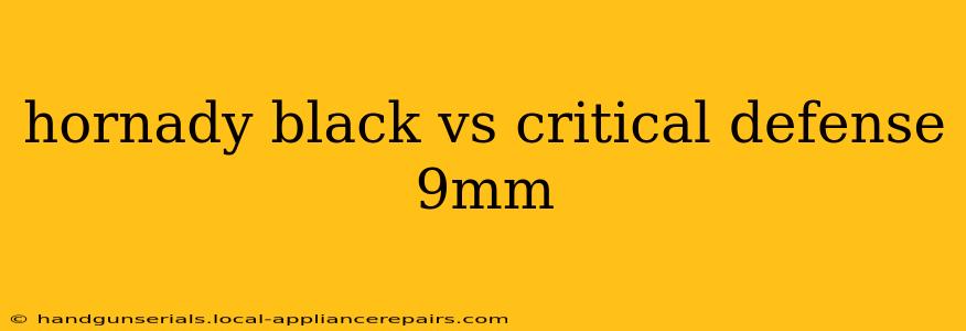 hornady black vs critical defense 9mm