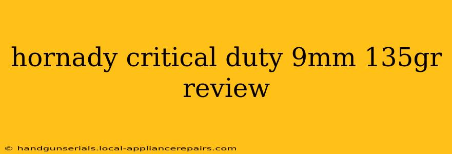 hornady critical duty 9mm 135gr review