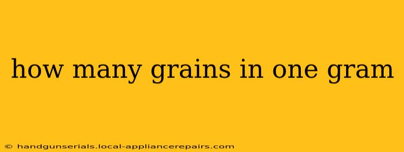 how many grains in one gram