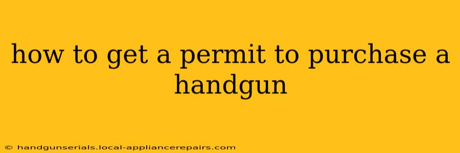 how to get a permit to purchase a handgun