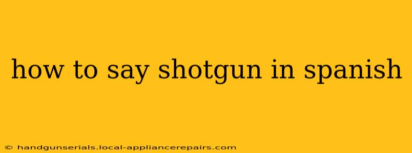 how to say shotgun in spanish