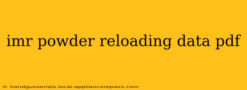 imr powder reloading data pdf