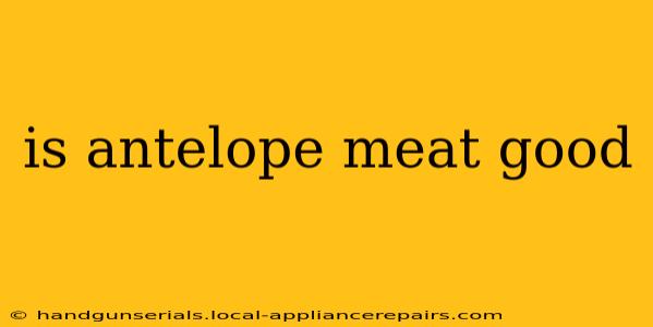 is antelope meat good