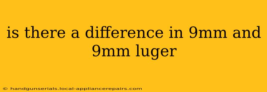 is there a difference in 9mm and 9mm luger