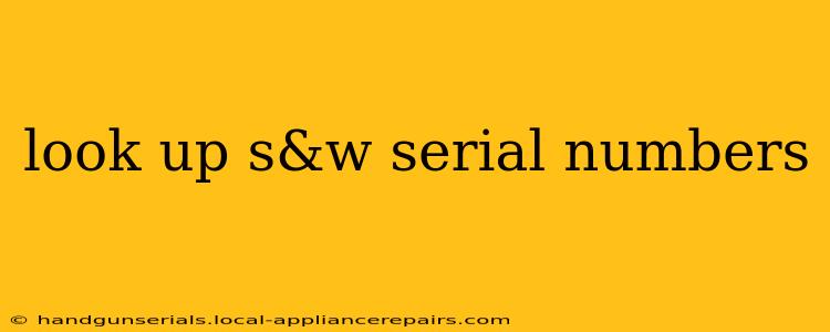 look up s&w serial numbers