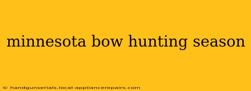 minnesota bow hunting season