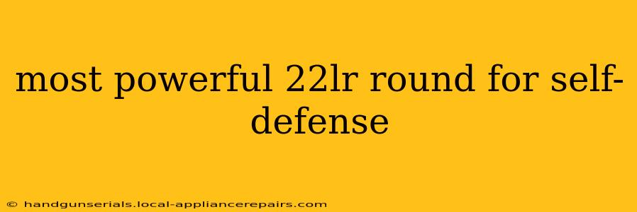 most powerful 22lr round for self-defense