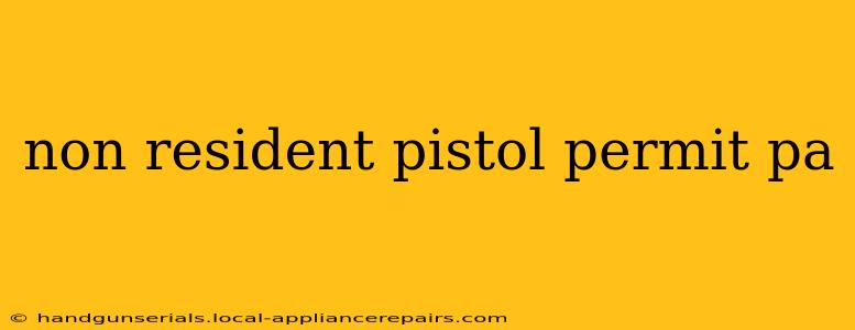 non resident pistol permit pa