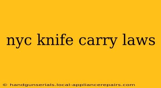 nyc knife carry laws