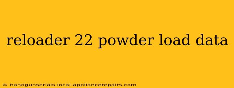 reloader 22 powder load data