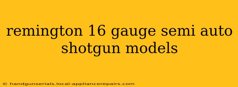 remington 16 gauge semi auto shotgun models