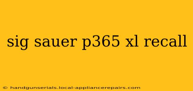 sig sauer p365 xl recall