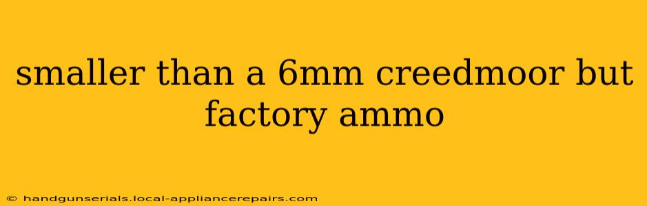 smaller than a 6mm creedmoor but factory ammo