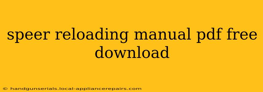 speer reloading manual pdf free download