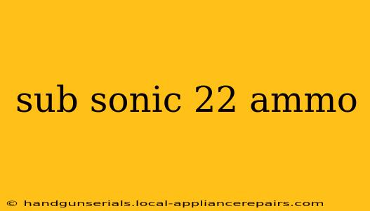 sub sonic 22 ammo