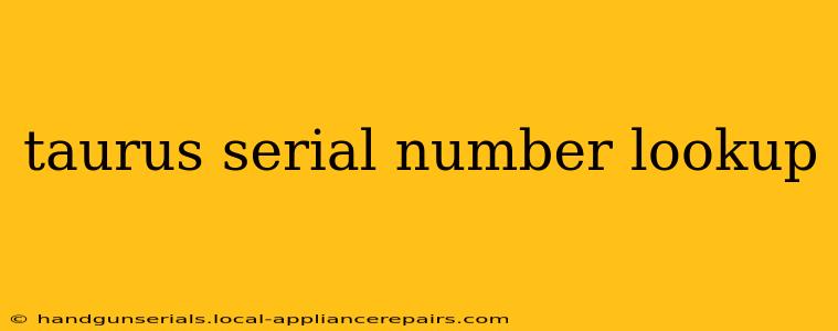 taurus serial number lookup