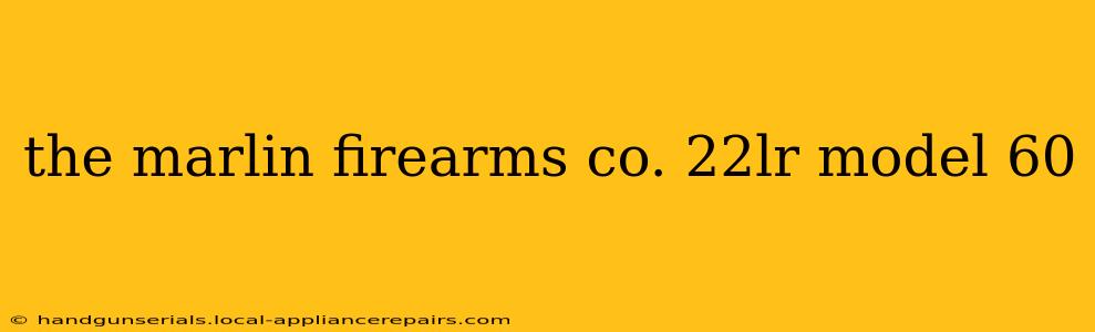 the marlin firearms co. 22lr model 60