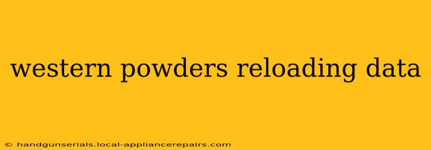 western powders reloading data