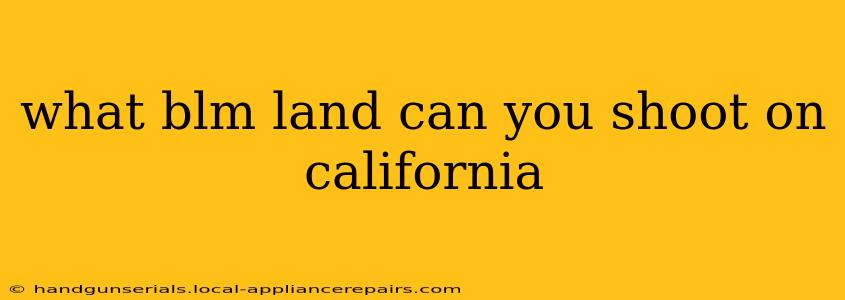 what blm land can you shoot on california