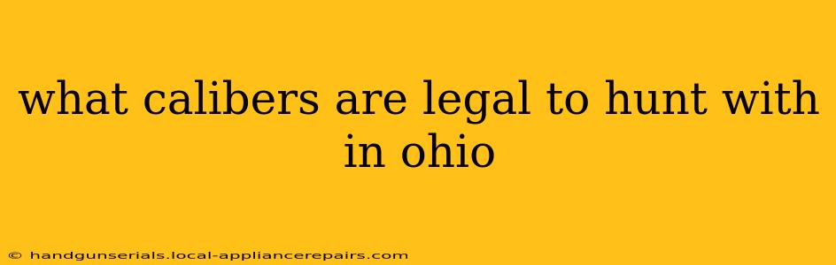 what calibers are legal to hunt with in ohio