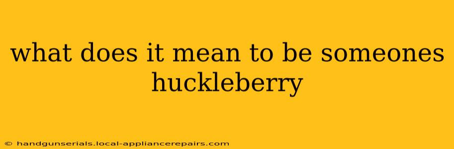 what does it mean to be someones huckleberry