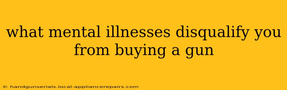 what mental illnesses disqualify you from buying a gun