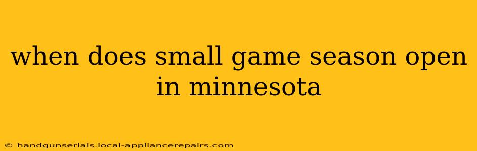 when does small game season open in minnesota