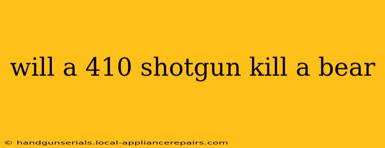 will a 410 shotgun kill a bear